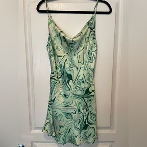 Lulus cowl neck mini dress | green| medium
